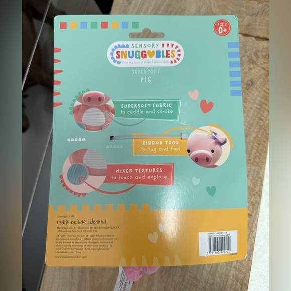 Sensory Snuggables Soft Weighted Plush Pig Toy with Pink and Blue Accents NWT - Picture 7 of 7